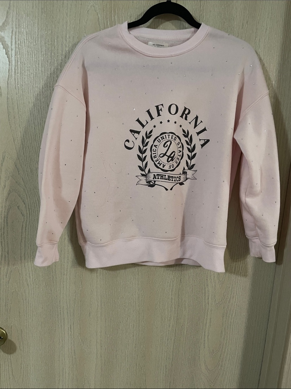 California Athletics Rhinestone Crewneck Sweatshirt - Pale Pink